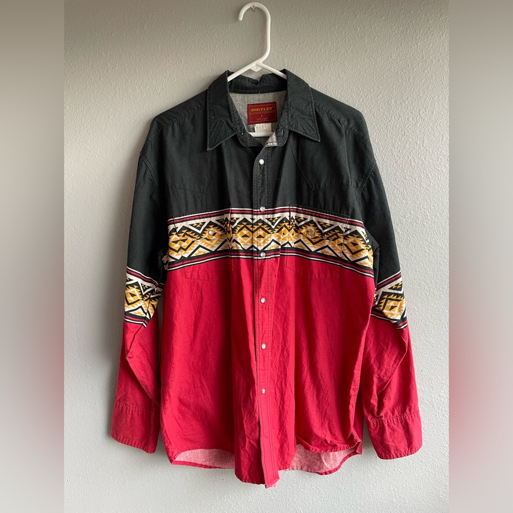 Vintage Rustler Pearl Snap Button Down